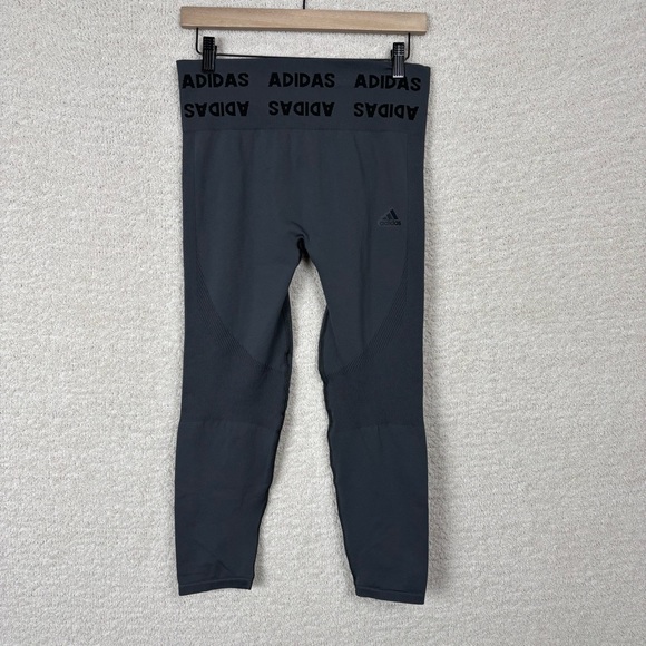 adidas Pants - Adidas Leggings Womens 1X Grey 7/8 Tight High Rise Aeroknit Gym Workout Outdoors